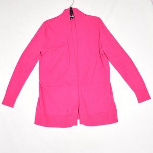 Lands End Women's Hot Pink Speckled Cardigan Sweater Size Medium